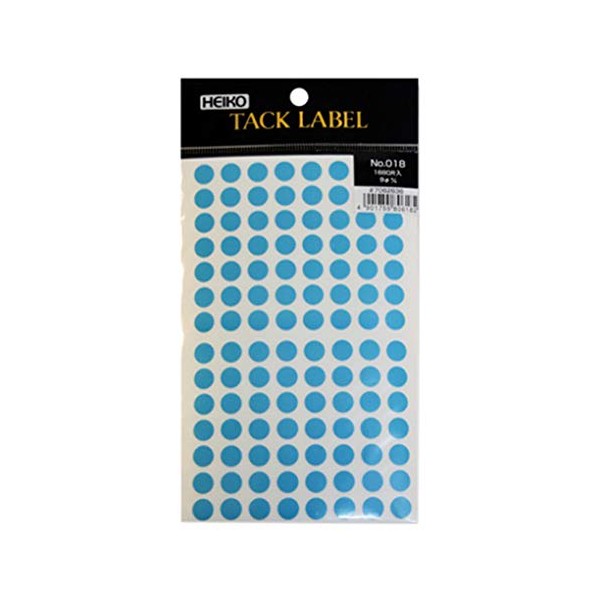 HEIKO Tack Label (Sticker) No.018 Round, Light Blue, 0.3 inches