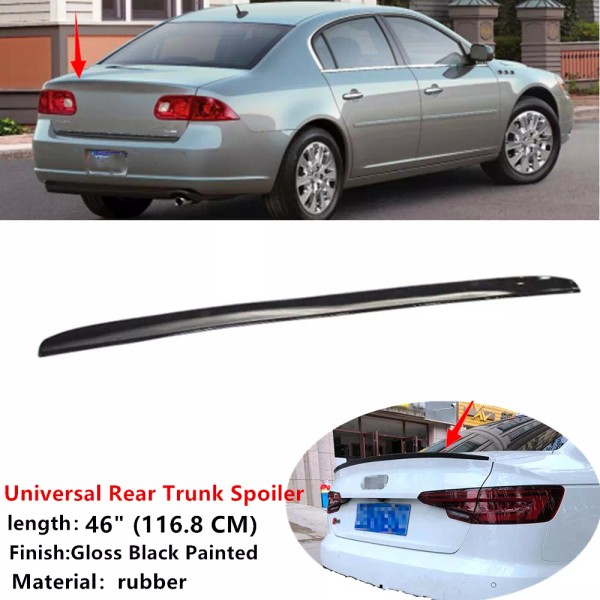 Unbranded 46" Rear Trunk Spoiler Wing Universal Gloss black Fit