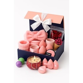 ZielGo® Spa Geschenkbox für Frauen – 18-teiliges Wellness-Set mit Stirnbändern, Beautyblendern, Duftkerze & Badebomben – liebevoll verpackt – Geschenkidee für Geburtstag & Weihnachten