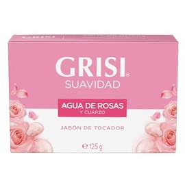 GRISI, Jabón de tocador, Agua de Rosas y Cuarzo Rosa | Jabón en Barra Corporal, 125 gr