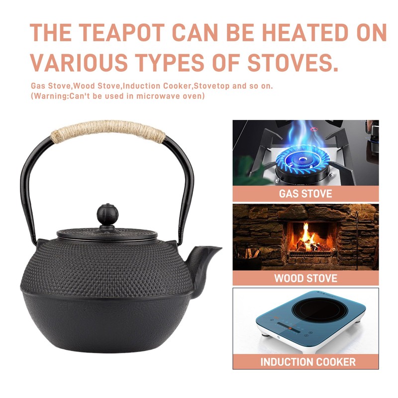 SECHUDO Japanese Tetsubin Cast Iron Teapot Tea Kettle pot with