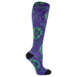 Dr. Scholl's Women's Graduated Compression Tie Dye Print Knee High Socks 1 Pair Pack, Blue, Women's Shoe Size: 4-10