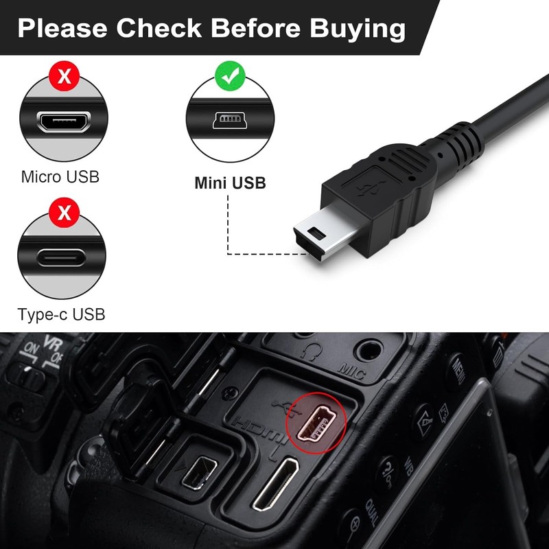 UC-E4 USB Cable, Mini USB Photo Transfer Date Sync Cord