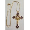 Christian CATHOLIC Holy CROSS WITH CHAIN GOLD PLATED