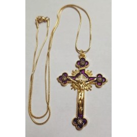 Christian  CATHOLIC  Holy CROSS  WITH CHAIN GOLD PLATED