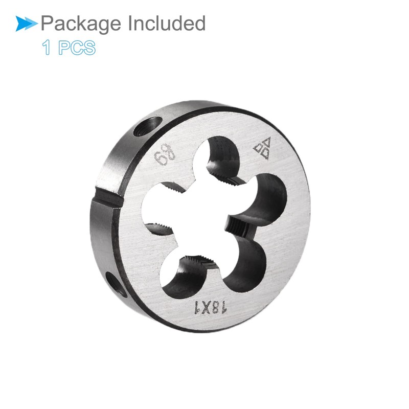CoCud Round Threading Dies, Metric M18 x 1 Thread, 9SiCr