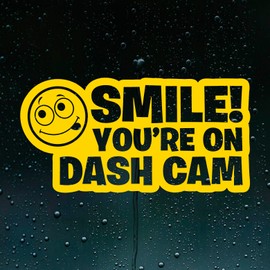 Smile You're on Dash Cam Camera Car Sticker Bumper Window Boot Decal