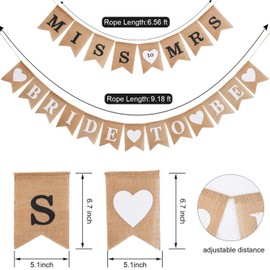 2 Pieces Burlap Banner Bride to Be Banner Bridal Shower Banner Rustic Bunting Garland for Party Decorations Supplies