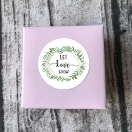 50 Pcs Let Love Grow Stickers, Greenery Eucalyptus Favor Stickers, Baby Shower Favor Stickers, Wedding and Bridal Shower Favor Labels, 2 Inch.