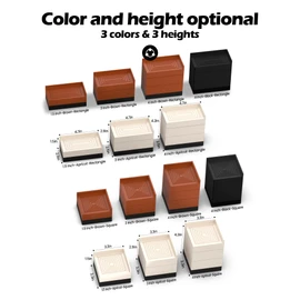 Furniture Risers, Tclouda Bed/Sofa/Desk/Table/Chair Leg/Fridge Lifts to 1.5, 3 and 4 in, Rectangle Adjustable Risers Blocks for Extenders, Heavy Duty Supports Up to 1300 Lbs, 3 in-Black-Square