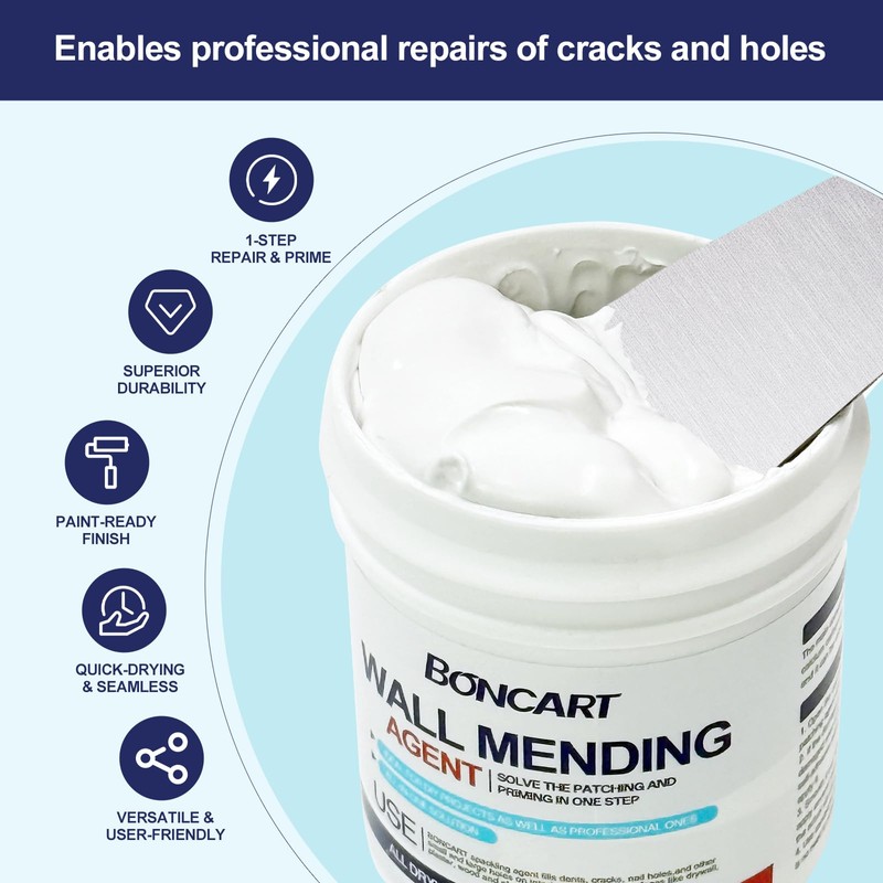 BONCART 8.6oz Drywall Patch Repair Kit - Professional All-in-1 Tool