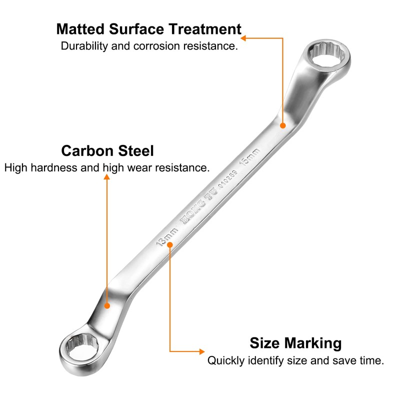sourcing map Offset Extra Long Box End Wrench 13 x