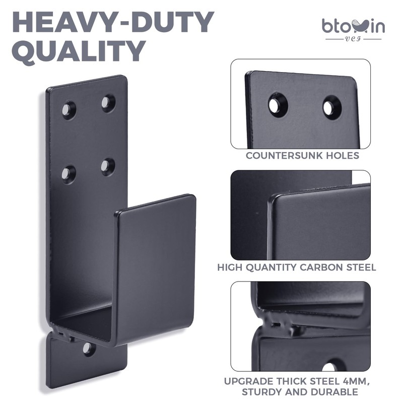 2x4 Door Barricade Brackets, Btowin VCF Pack of 2 U