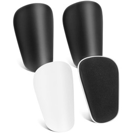 JIAQCN 2 Pares Mini Espinilleras Futbol, Espinilleras, Adecuado para Fútbol, Fútbol, Fútbol Cubierto y Otros Deportes, Protegiéndote De Los Impactos En El Campo Deportivo (Negro, Blanco)