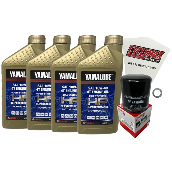 Cyclemax Full Synthetic 10W-40 Oil Change Kit compatible with 2001-2007