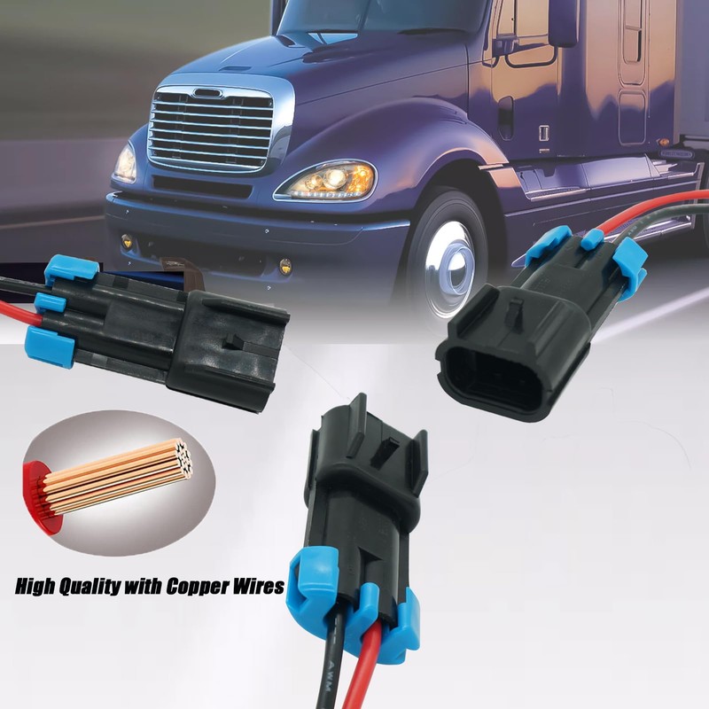 Set 2 Pins A/C Compressor Connector Wiring Harness Male +
