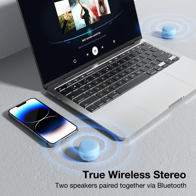 Momoho Mini Bluetooth Speaker with Camera Remote Control For Smartphones,