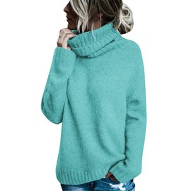 FISACE Womens Oversized Turtleneck Pullover Sweater Cable Knit Long Sleeve Sweater Tops