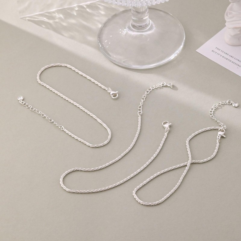 MFRYK Silver Ankle Bracelets for women,Sterling Silver Plated Waterproof Layered