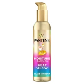 Pantene Pro-V Moisture Recharge Heat & Glow Leave-In Cream 135ml. Protects against Humidity, Frizz and Heat. With Heat-Activated Pro-V Formula. Non-Stop Softness and Shine Without Weigh Down