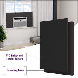 Mxclimate Full Surround Window AC Insulation Foam Side Panels for Air Conditioner Units, 48'' Width Indoor Window Seal Kit Cover, Winter and Summer,Black