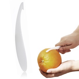 CATOR 1 x Plastic Orange Peeler, Orange Peeler Long Handle Orange Peeler Tool Apple Peeler Potato Peeler White
