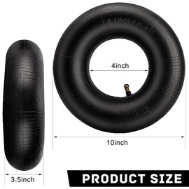 XHSBBB Inner Tube for Wheelbarrow 4.10/3.50-4 Wheel Tube with Valve Stem TR-87 2 Pieces Inner Tube for Lawn Mowers Manual Trolleys