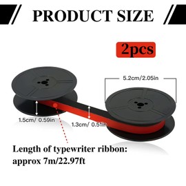 Ink Ribbon for DIN 2103-53mm Diameter Compatible with Classic and Modern Olivetti Models, 7 Metres, Black and Red Colours, Easy Installation and Professional Results (2)