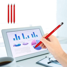 Tek Styz Pro Stylus Capacitive Pen Upgraded Works for Plum Flipper with Custom High Precision Touch Full Size 3 Pack! (RED)