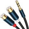 TRkin RCA 3.5 mm変換ケーブル30 cm 3.5 mm（オス）to 2 RCA（メス）ステレオミニイヤホンジャックRCAケーブル赤白オーディオHiFi音質ステレオアンプ、スピーカー、旧プレーヤー、ミニコンビネーションなどの機器（青）