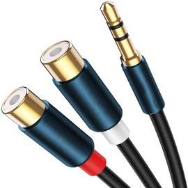 TRkin RCA 3.5 mm変換ケーブル30 cm 3.5 mm（オス）to 2 RCA（メス）ステレオミニイヤホンジャックRCAケーブル赤白オーディオHiFi音質ステレオアンプ、スピーカー、旧プレーヤー、ミニコンビネーションなどの機器（青）