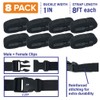 Boat Cover Straps, Adjustable Buckle, 8 Pack, 1" x 96"