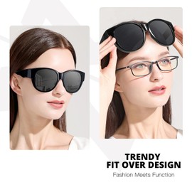 Myiaur Over Glasses Sunglasses for Women Polarised UV400 Protection, TR90 Lightweight Frame, Driving & Outdoor Sun Glare Reduction
