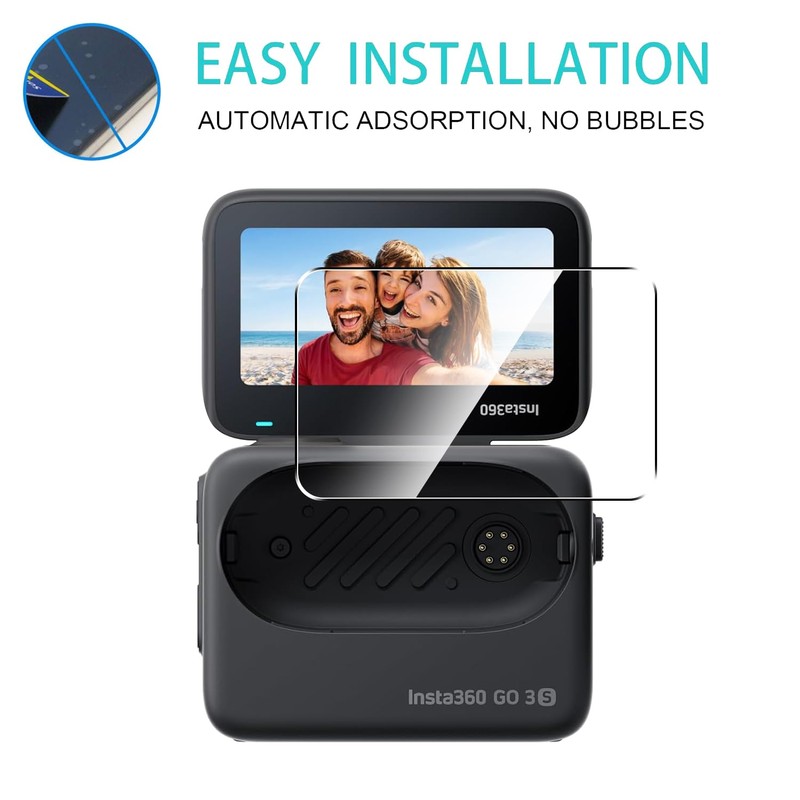 Natbok 2 Pack Compatible with Insta360 GO 3S Screen Protector