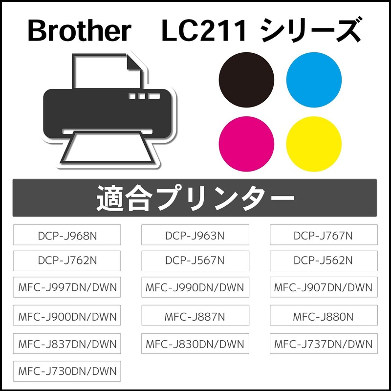 JIT-NB211Y Compatible with JIT-Brother LC211Y Yellow Remanufactured Ink, Made in