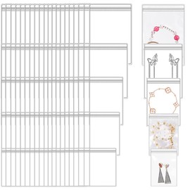 KSJEHW Pack of 100 Jewellery Bags, PVC Plastic Zip Bag, Clear Jewellery Storage Bag, Transparent Lock Bag, Small Organiser Bag for Holding Jewellery, Earring, Ring, Necklace (5 Sizes