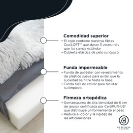 Best Friends by Sheri Nap Mat Dog Bed with Bolster - Washable Dog Bed Crate Pad with Removable Cover, Frost, Medium, 30" x 19"