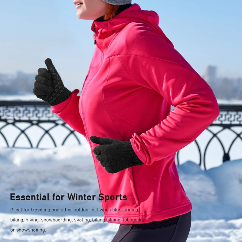 Vgogfly Winter Knit Gloves Warm Full Fingers Men Women with