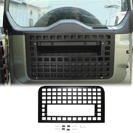 Car Trunk Storage Basket Organizer Side Cargo Rack Modular Compatible with Land Rover Defender 90 110 130 2020-2025 Car Rear Door Foldable Table Tailgate Table (Trunk Hang Things Grid Plate-C)