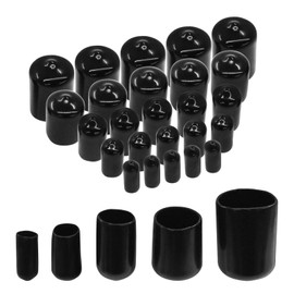 Kyuionty 30pcs Round Rubber End Caps 1/4" 3/8" 1/2" 5/8" 3/4" Black Vinyl Flexible Bolt Covers Caps Screw Thread Protectors Assortment Kit (6mm 9mm 12mm 16mm 19mm)