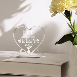 TheGiffter Gifts for Dad, Heart-Shaped Acrylic Home Decoration Funny Daddy Presents, Best Present Idea for Husband, Dad from Daughter, Son, Wife on Father's Day, Birthday, Christmas