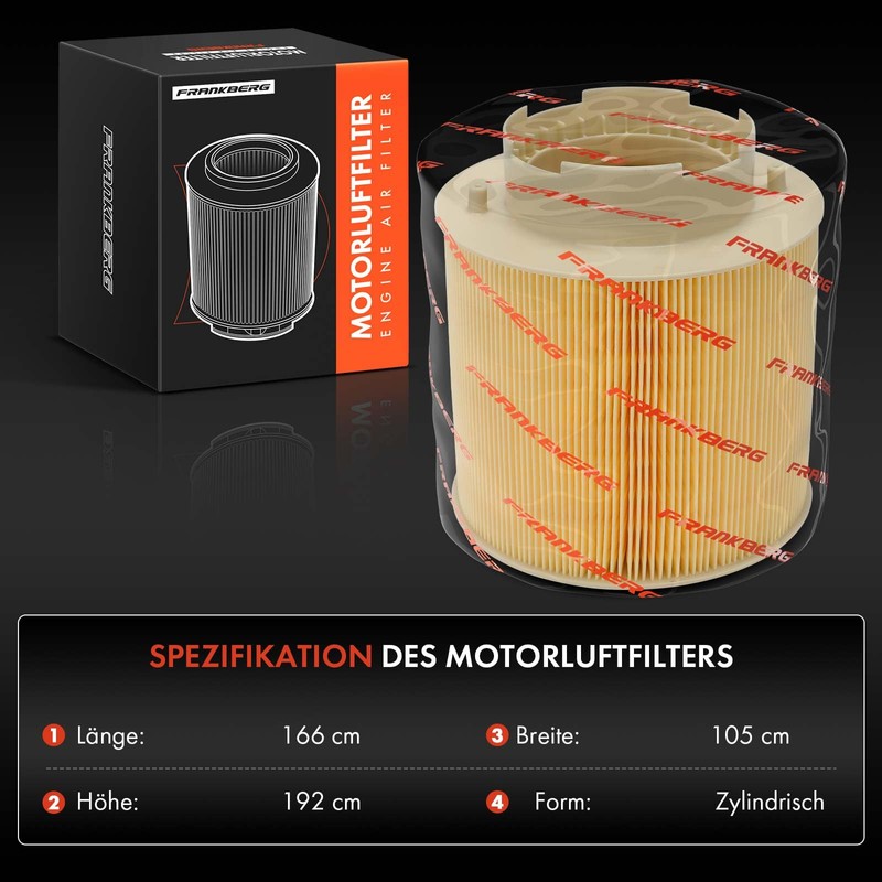 Frankberg Air Filter Engine Air Filter Diesel Compatible with A6