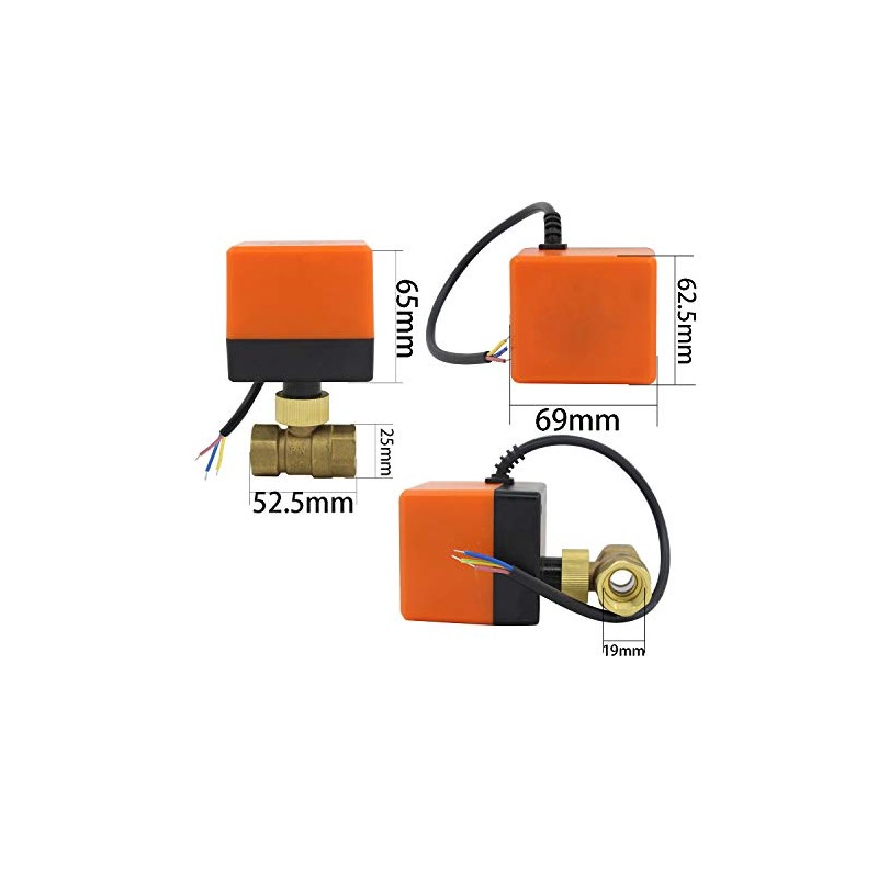 Motorized 2 Way Electric Ball Valve 220V Solenoid Normally Open