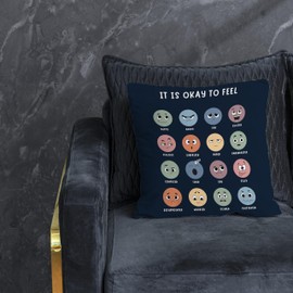 Nogrit Counseling Office Must Haves Throw Pillow Cover, Calming Corner, Mental Health Pillowcase Decor for Home Kids,Mental Health Counselor Gifts, Calming Corner Pillow Covers 18x18 Black