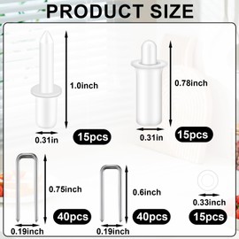 125 PCS Repair Plantation Shutters Tool Set, Plantation Shutter Louvers Staples Replacement Repair Pins,0.75inch and 0.6inch Tilt Rod Louvers Staples for Windows Tools Supplies (Two Sizes Mixed)