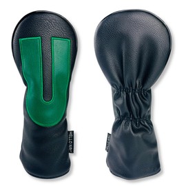 Headcover, Golf, Stylish, Cool, Big Number Headcover, Prevents Counting Mistakes, Waterproof, Premium PU Material, Effectively Protects Heads, Hybrid (Black, UT)