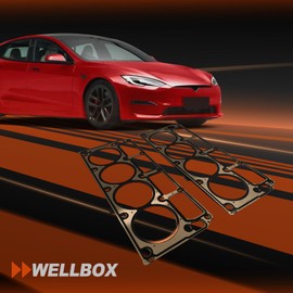 WELLBOX 2PCS LS3 5-Layer MLS Head Gaskets for 6.0, 6.2 L99, L76, L77, LS2, LQ4, LQ9, L92, L96, L94, L9H Engines -OE#12589227