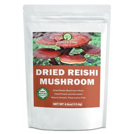 Dried Whole Reishi Mushroom - 2.8 oz, All-Natural Reishi Mushrooms for Cooking, Soup, Tea and Vegan Recipes, No Additives, No GMO