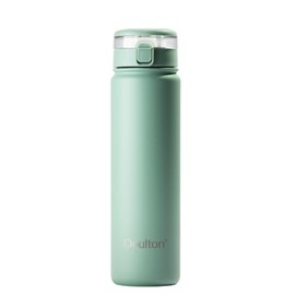 Doulton Taste2 Steel Water Bottle Green with Filter Reduces Contaminants | 18/8 Water Bottle | Double Walled Insulated Water Bottles | Metal Water Bottles Kids and Adults | 650ml