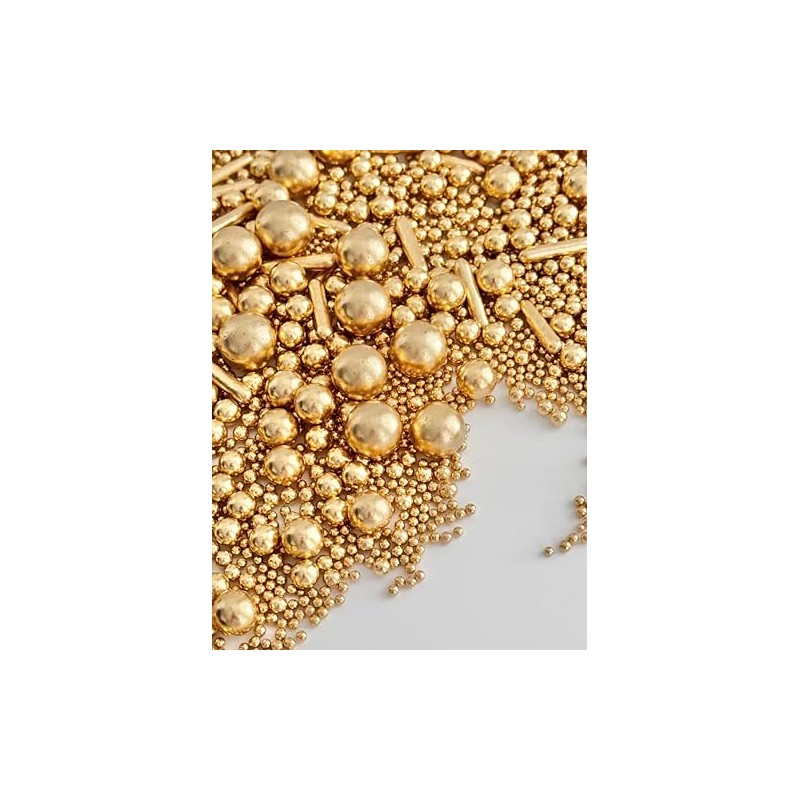 Gold Metallic Sprinkles Mix - Halal, Vegan, Gluten & Dairy-Free